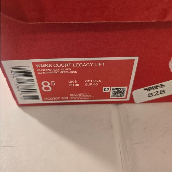 Nike Woman’s Court Legacy Lift Sneakers White & Metallic Silver Size 8.5 NEW Box - Picture 11 of 12